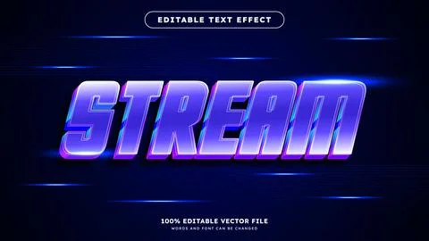 Editable neon text effect vector graphic Perfect for digital design projects Stock Illustration