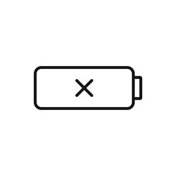 Editable not charging battery line icon. Vector illustration isolated on whit Stock Illustration