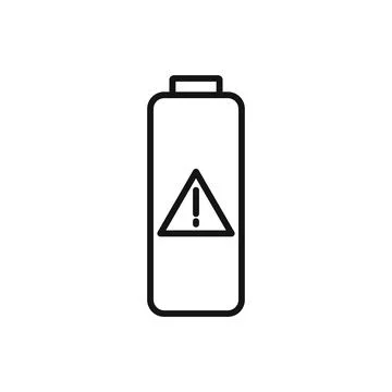 Editable not charging battery line icon. Vector illustration isolated on whit Stock Illustration