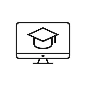 Editable Of Online Course Icon, Line Art Icon Using For Presentation, Websi.. Stock Illustration