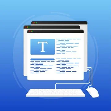 Editable online document concept. Copywriting, writing icon. Vector illustration Иллюстрация