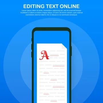 Editable online document. Creative writing and storytelling, copywriting . On Illustrazione stock