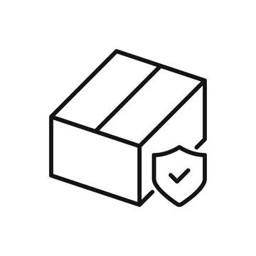 Editable package box insurance line icon. Vector illustration isolated on whi Stock Illustration