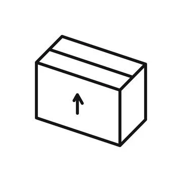 Editable package box line icon. Vector illustration isolated on white backgro Stock Illustration
