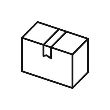 Editable package box line icon. Vector illustration isolated on white backgro Stock Illustration
