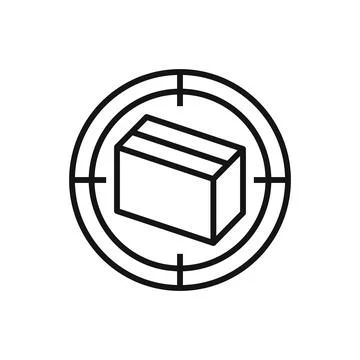 Editable package box target delivery line icon. Vector illustration isolated  Stock Illustration