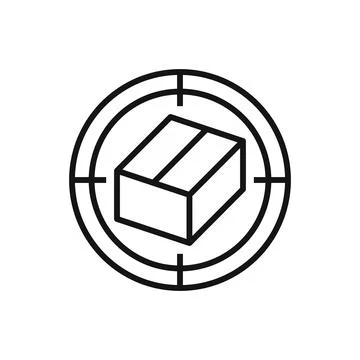 Editable package box target delivery line icon. Vector illustration isolated  Stock Illustration