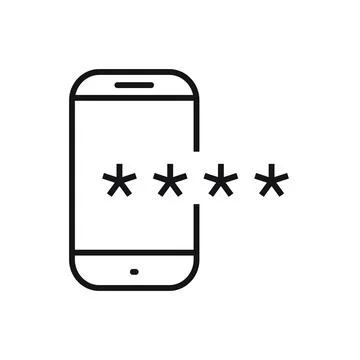 Editable password protection line icon. Vector illustration isolated on white Stock Illustration