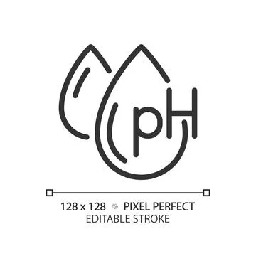 Editable ph balance thin linear black icon 스톡 일러스트