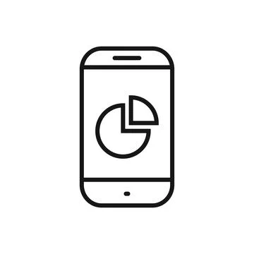 Editable Of Pie Chart on Smartphone Icon, Vector illustration isolated on w.. イラスト素材