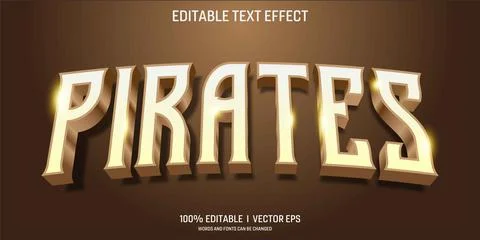 Editable pirates vector 3d text effect with modern style design Stock Illustration