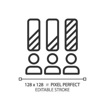 Editable pixel perfect thin line candidate ranking icon Stock Illustration