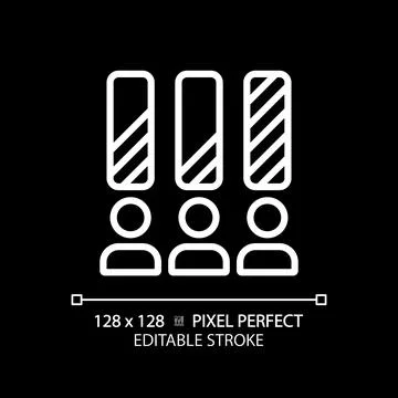 Editable pixel perfect thin line candidate ranking icon Stock Illustration