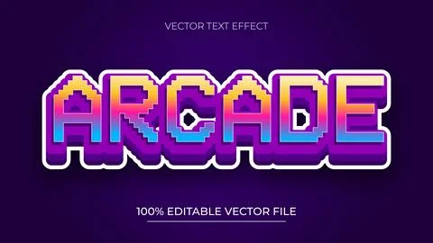 Editable Pixelate Font Typography Template Text Effect Style With Neon Color Stock Illustration