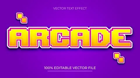 Editable Pixelate Font Typography Template Text Effect Style With Neon Color Stock Illustration