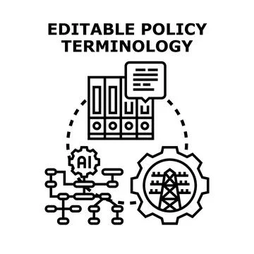 Editable policy terminology development and management system Stock Illustration
