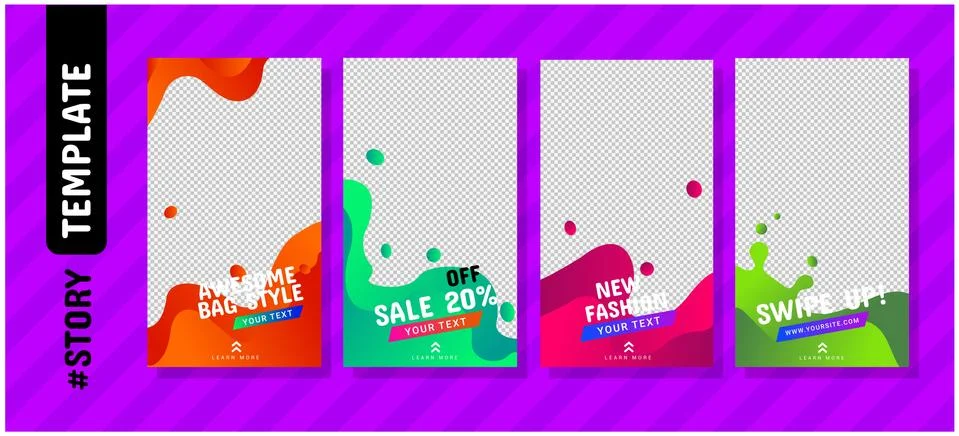 Editable Post Template Social Media Banners Illustrazione stock