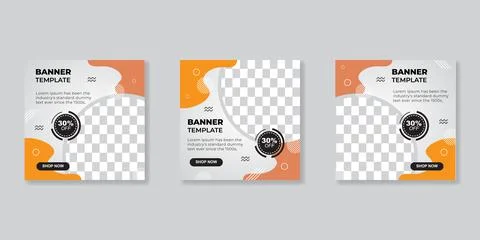 Editable Post Template Social Media Banners for Digital Marketing Stock Illustration