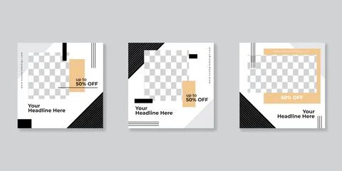 Editable Post Template Social Media Banners for Digital Marketing. Promotion  Stock Illustration