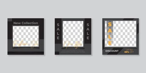 Editable Post Template Social Media Banners for Digital Marketing. Promotion  Stock Illustration