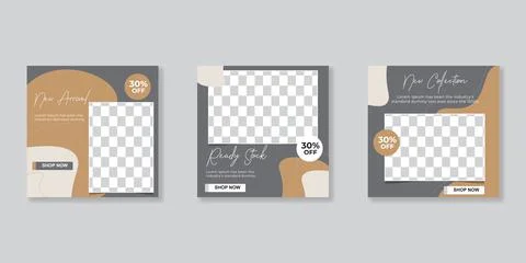 Editable Post Template Social Media Banners for Digital Marketing. Promotion  Stock Illustration