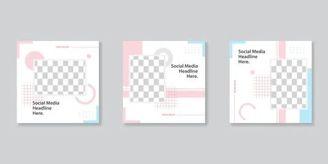 Editable Post Template Social Media Banners for Digital Marketing. Promotion  Stock Illustration