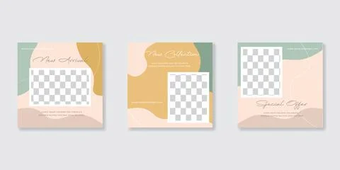 Editable Post Template Social Media Banners for Digital Marketing. Promotion  Stock Illustration