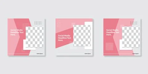Editable Post Template Social Media Banners for Digital Marketing. Stock Illustration