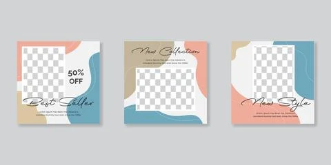 Editable Post Template Social Media Banners for Digital Marketing. Promotion  Stock Illustration