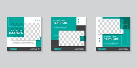 Editable Post Template Social Media Banners for Digital Marketing. Promotion  Stock Illustration