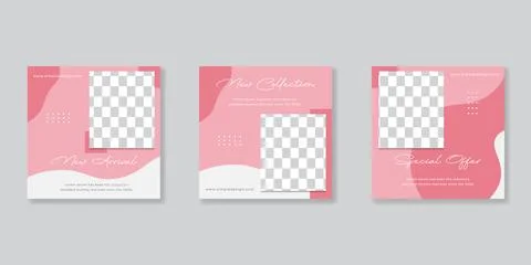Editable Post Template Social Media Banners for Digital Marketing. Promotion  Stock Illustration