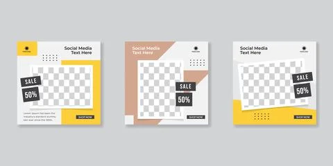 Editable Post Template Social Media Banners for Digital Marketing. Promotion  Stock Illustration