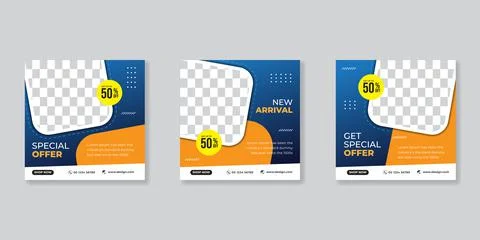 Editable Post Template Social Media Banners for Digital Marketing. Promotion  Stock Illustration