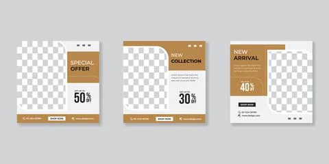 Editable Post Template Social Media Banners for Digital Marketing. Promotion  Illustrazione stock