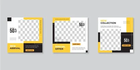 Editable Post Template Social Media Banners for Digital Marketing. Promotion  Stock Illustration
