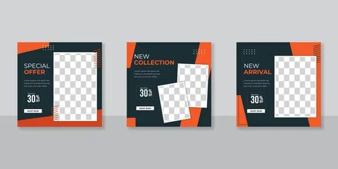 Editable Post Template Social Media Banners for Digital Marketing. Promotion  Stock Illustration