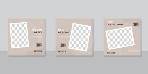Editable Post Template Social Media Banners for Digital Marketing. Promotion  Stock Illustration