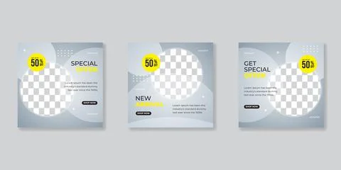 Editable Post Template Social Media Banners for Digital Marketing. Promotion  Stock Illustration