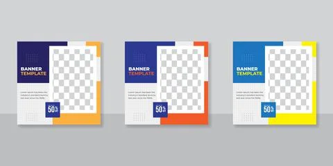 Editable Post Template Social Media Banners for Digital Marketing. Promotion  Illustrazione stock