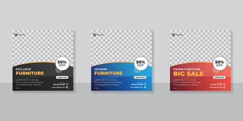 Editable Post Template Social Media Banners for Digital Marketing. Promotion  Stock Illustration