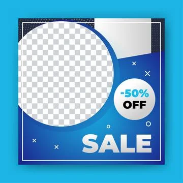 Editable Post Template Social Media Banners for Digital Marketing with disc.. Stock Illustration