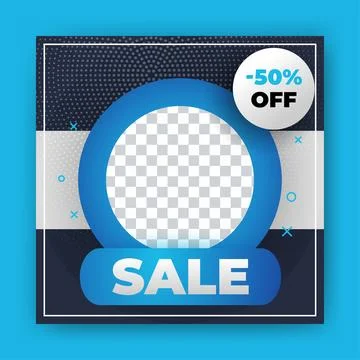 Editable Post Template Social Media Banners for Digital Marketing with disc.. Stock Illustration