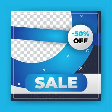 Editable Post Template Social Media Banners for Digital Marketing with disc.. Stock Illustration