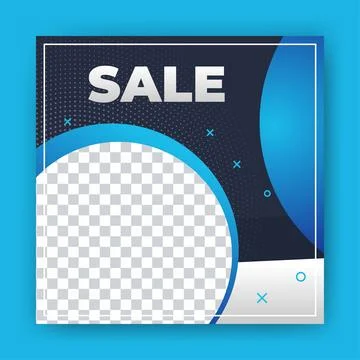 Editable Post Template Social Media Banners for Digital Marketing with disc.. Stock Illustration
