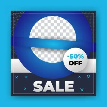 Editable Post Template Social Media Banners for Digital Marketing with disc.. Stock Illustration