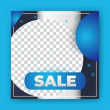 Editable Post Template Social Media Banners for Digital Marketing with disc.. Stock Illustration