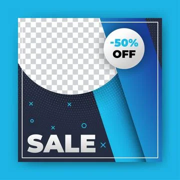 Editable Post Template Social Media Banners for Digital Marketing with disc.. Stock Illustration