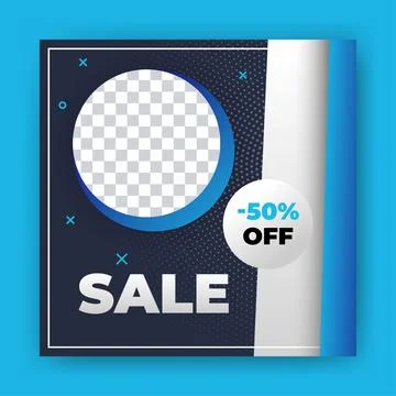 Editable Post Template Social Media Banners for Digital Marketing with disc.. Stock Illustration