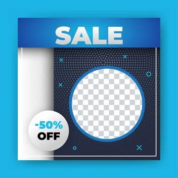 Editable Post Template Social Media Banners for Digital Marketing with disc.. Stock Illustration