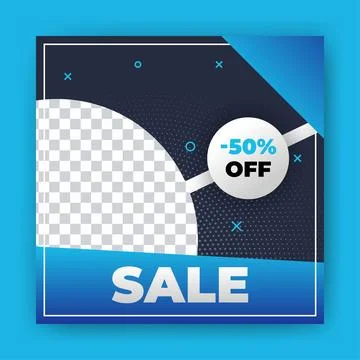 Editable Post Template Social Media Banners for Digital Marketing with disc.. Stock Illustration